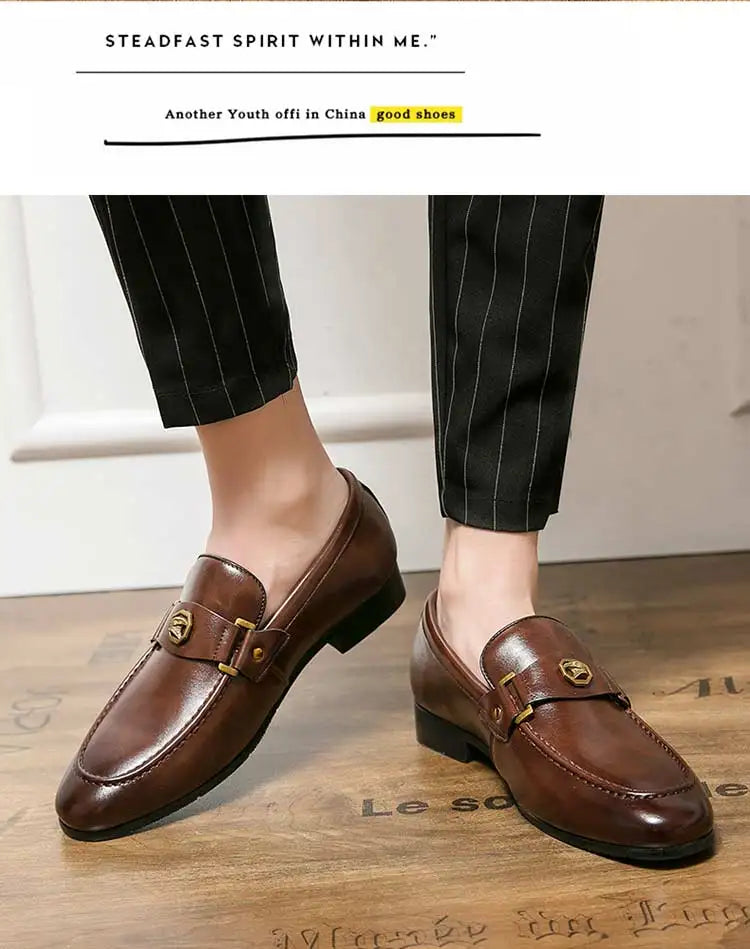 New Black Loafers Men Slip-On Round Toe Fashion Mens Dress Shoes Free Shipping Wedding Shoes for Men Size 38-47