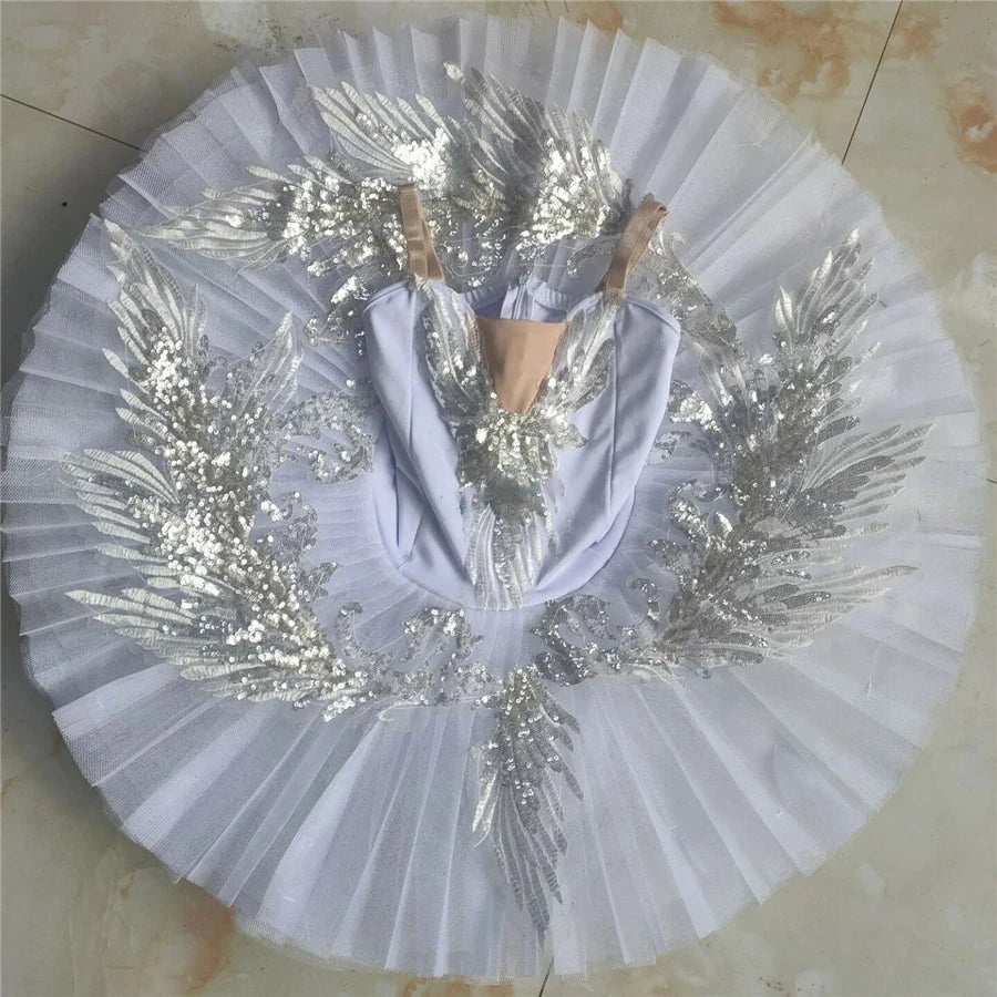 Classic Professional Ballet Tutu Adult Kids White Swan Lake Pancake Tutu Ballerina Party Dance Costume Ballet Dress Girls Women