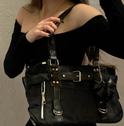 Korean Cute Harajuku Style Y2k Large Capacity Handbag Shoulder Bags Nylon Waterproof Cloth Commuter Storage Bags Women's Bag