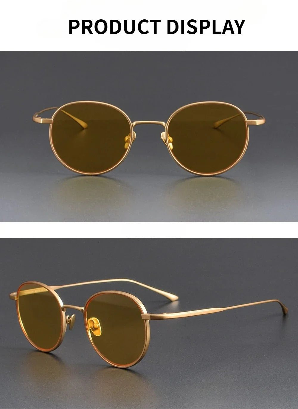 High Quality Pure Titanium Sunglasses Fashion Night Vision Driving Outdoor Sunshade UV400 Sun Glasses Support Prescription Lens