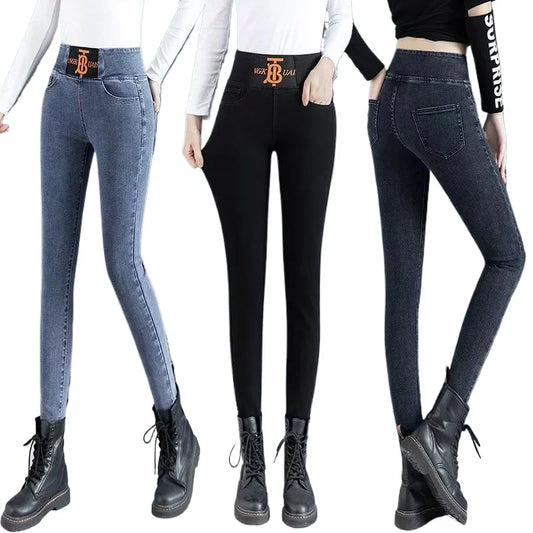 Jeans Oversize 26-38 Slim Denim Pants Women's High Waist Skinny Jean Vintage Wash Pencil Stretch Vaqueros Leggings Pantalones