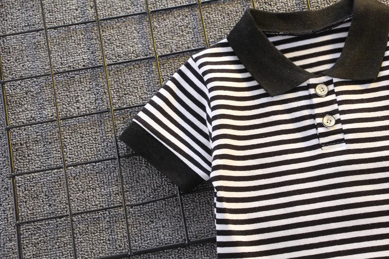Summer Clothes for Children Baby Boys Girls Striped T-Shirt And Shorts 2pcs Set Toddler Fashion Tracksuit