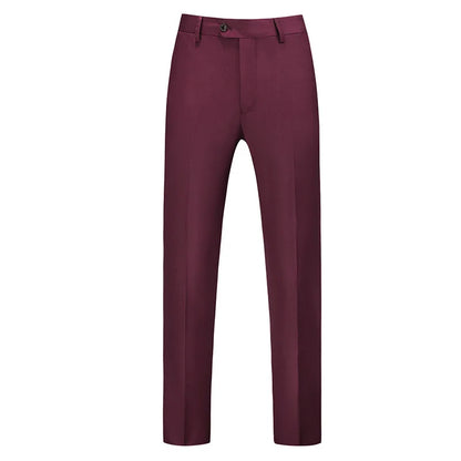 19 Color High Quality Men's Solid Color Slim Fit Suit Pants 2025 Fashion Formal Business Social Groom Wedding High End Trousers