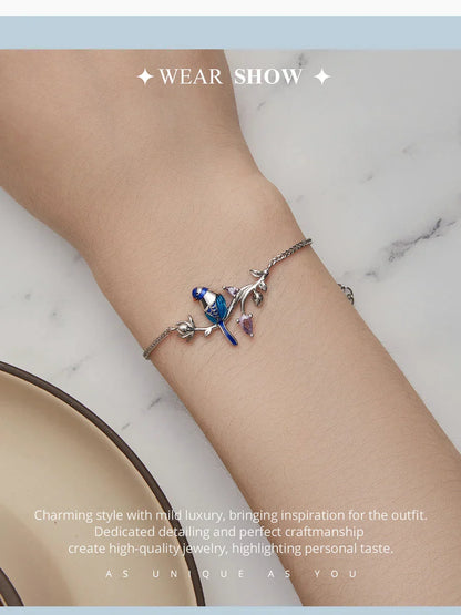 925 Sterling Silver Kingfisher Bracelet Original Design Bracelet Women Silver Jewelry for Party BSB127
