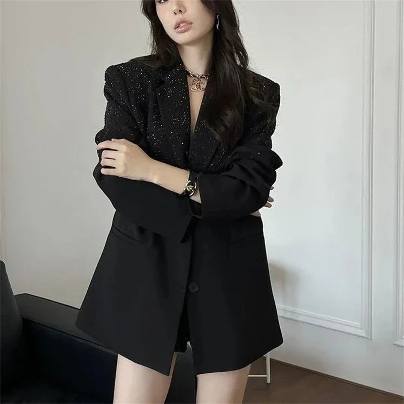 Women's Blazer Coat 2025 Spring Autumn Hooded Cardigan Casual Ladies Outerwear Breathable Design Sense Female Suit Jacket