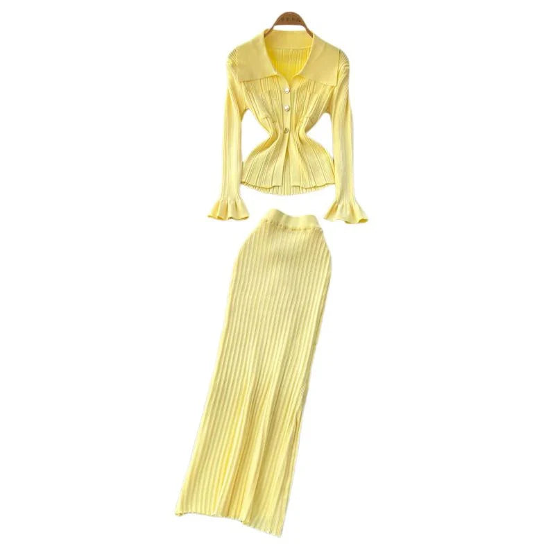 Brand Fashion One-piece Knitted Maxi Dress Women Elegant V-neck Ruffled Slim Waist Bodycon Sweater Dress Party Vestido