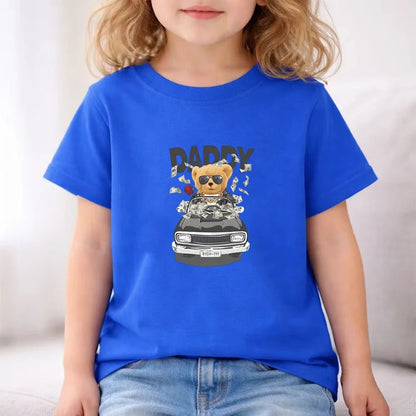Children Short-sleeved T-shirt+Shorts black Boys Girls Toddler 3-12Yrs Sports Set Summe cool Tshirt Wealthy Bear Clothing