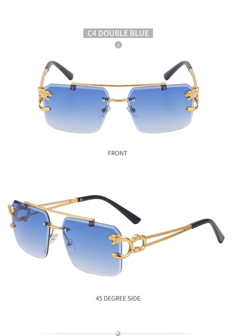 New Retro Rimless Sunglasses For Men Steampunk Sunglasses Women Punk Fashion Glasses Vintage Shades Gafas De Sol Sonnenbrill Sun