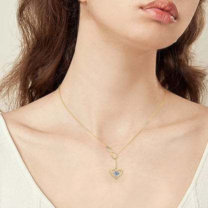 Certified Moissanite Heart Infinite Pendant Necklace Chain for Women S925 Sterling Silver Necklaces Fine Jewelry Gifts
