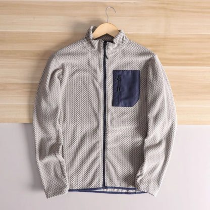 Lightweight Breathable Quick-Dry Fleece Fabric Jacket Stand Collar Outdoor Sports Men's Spring 2025 Versatile Modern Style