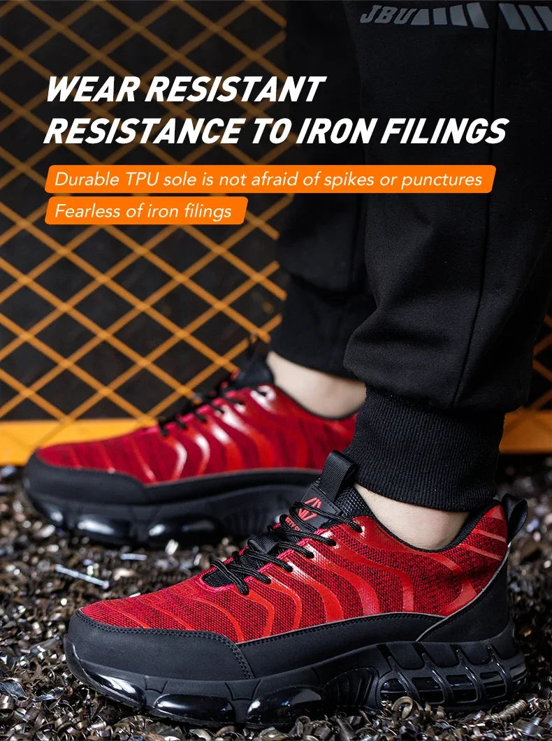 New 2024 Fashion Steel Toe Work Safety Shoes For Men Anti-smash Anti-puncture Indestructible Sneakers Protective Male Footwear