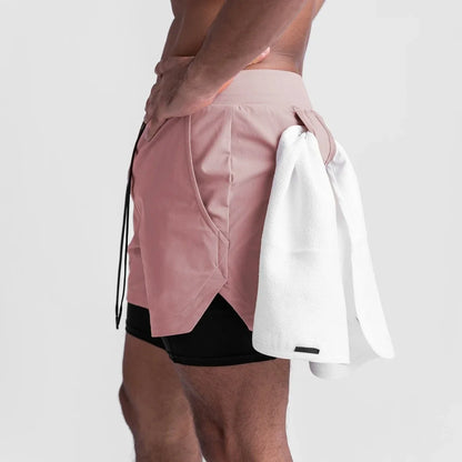 Fashion Gym Shorts for Men Clothing Casual Sweatpants Outdoor Running and Cycling Breathable Double-layer Shorts Men