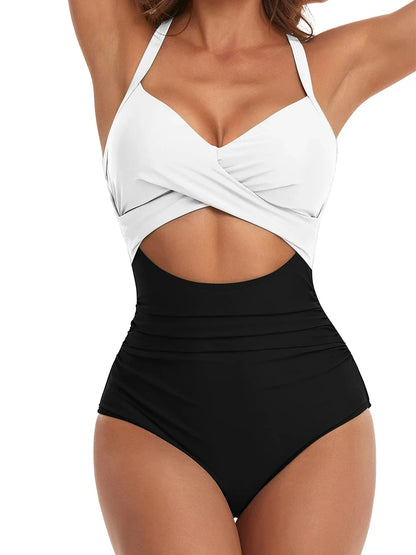 2026 Plain Ruched Swimsuit Women One Piece Solid Swimwear Female Beachwear Bathers Bathing Swimming Swim Bodysuit Summer