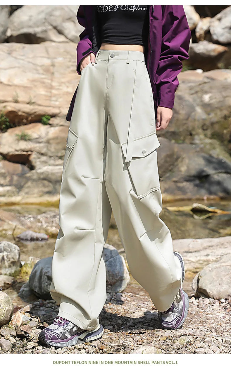 Outdoor Hiking Pants Woman 3 In 1 Removable Fleece Waterproof Camping Trousers Winter Large Pocket Windproof Cycling Travel Pant