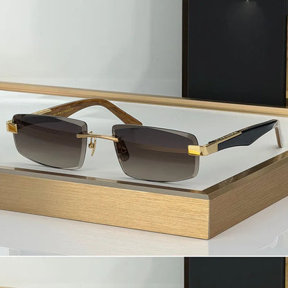 Artist SUN II Rimless Men's Sunglasses Women Alloy Acetate Germany Design UV400 High Quality Diamont Cutting Classical with Case