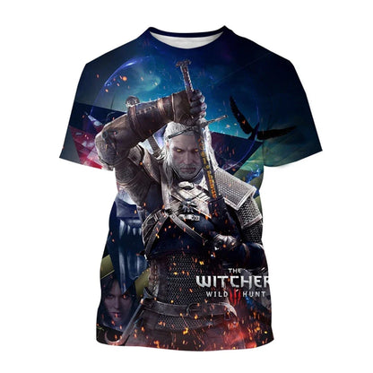 Latest Witcher 3D Printed T-shirt Fashion Role Playing Game Witcher King Assassin Casual Harajuku Neutral T-shirt