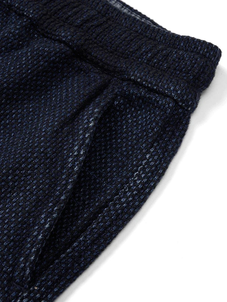 High Standard Series 2025 Summer New 13oz Indigo Sashiko Cloth Fabric Denim Shorts Loose 100% Cotton Vintage Shorts