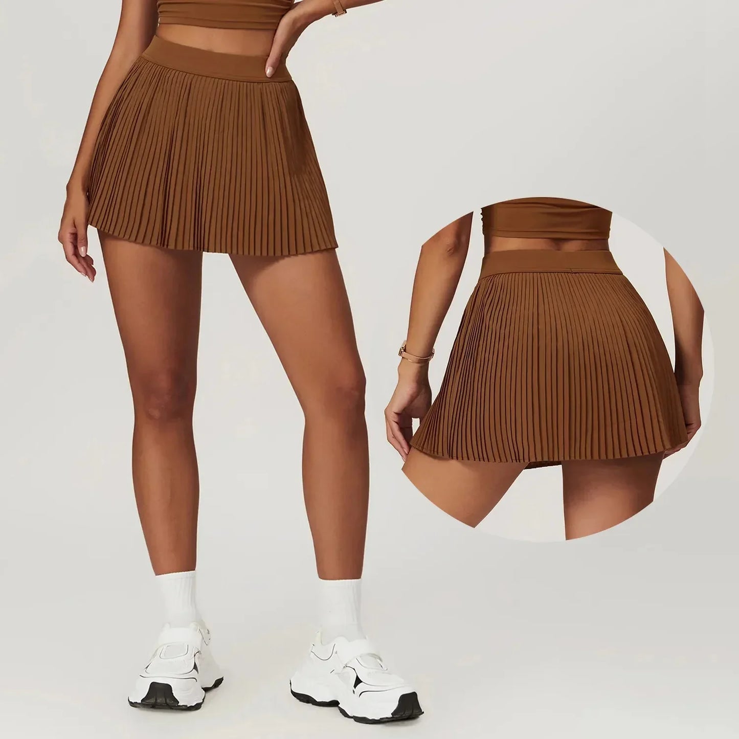 Two piece women's yoga sports skirt, hip hugging slimming, outdoor fitness tennis skirt, sun protection yoga skirt