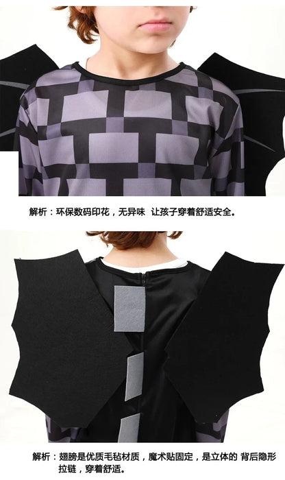 Game Craft My 3D Jumpsuit World Cosplay Costumes Halloween Boys Dragon Mine Outfit Bodysuit Carnival Party Stage Performance