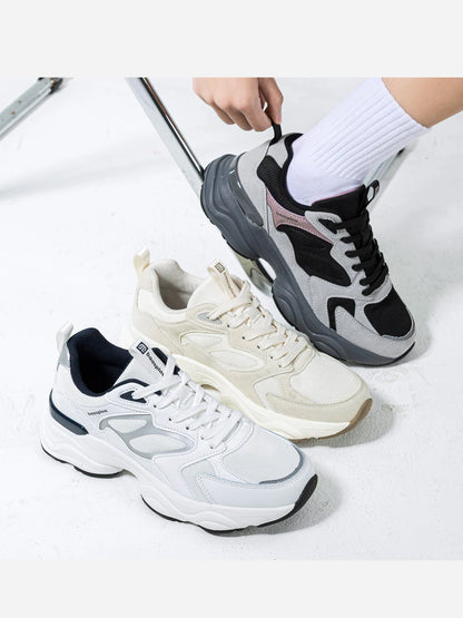 Women Walking Shoes Lightweight Mesh Breathable Sport Shoes Comfort Soft Female Leather Height Increase Casual Sneakers