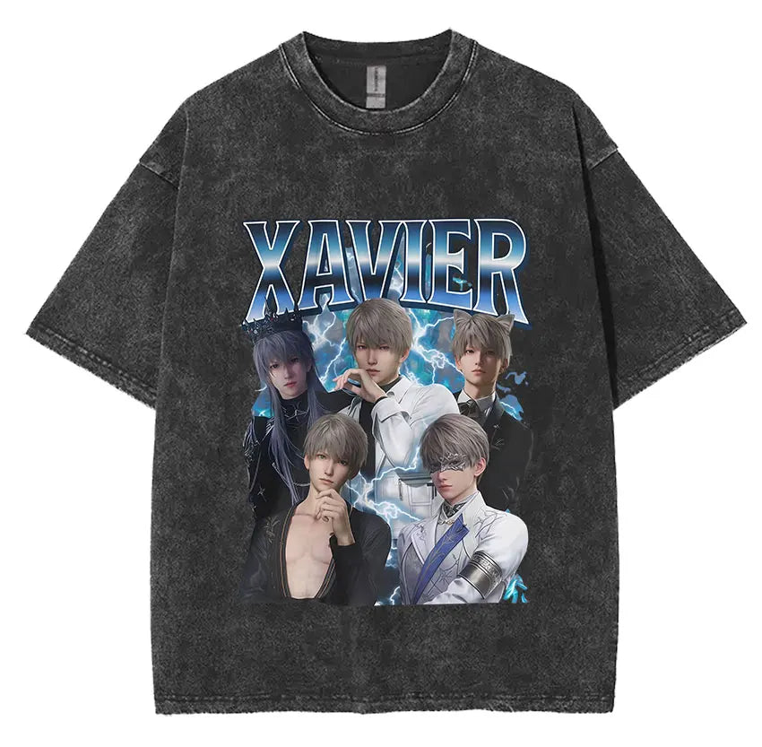Sylus Love and Deepspace Vintage Washed T Shirts Girl Dinner Summer Harajuku Graphic T-Shirt Men's Women Oversized Cotton Tshirt