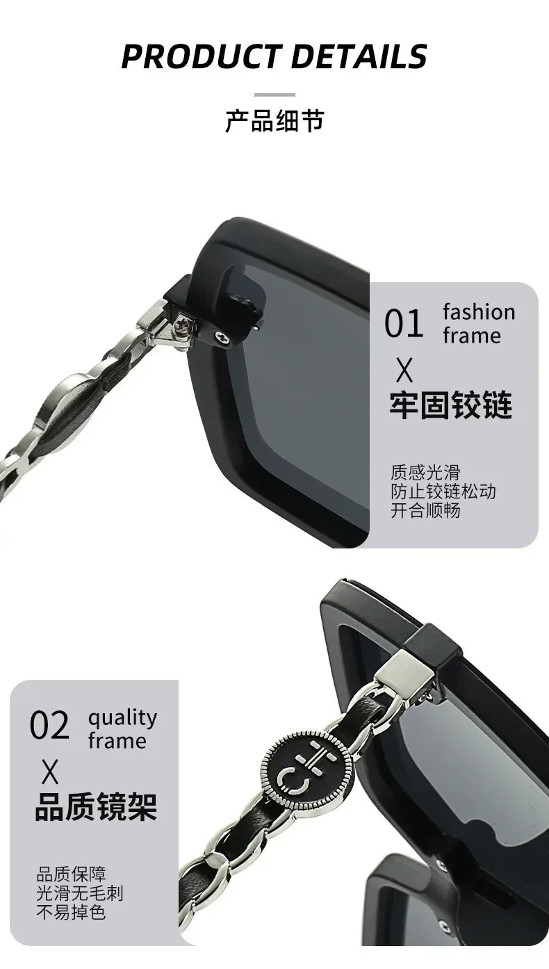 Ins 2025 Luxury Designer Polarized Sunglasses Women New Fashion Big Square Retro Sun Glasses Ladies Eyewears Gafas De Sol UV400