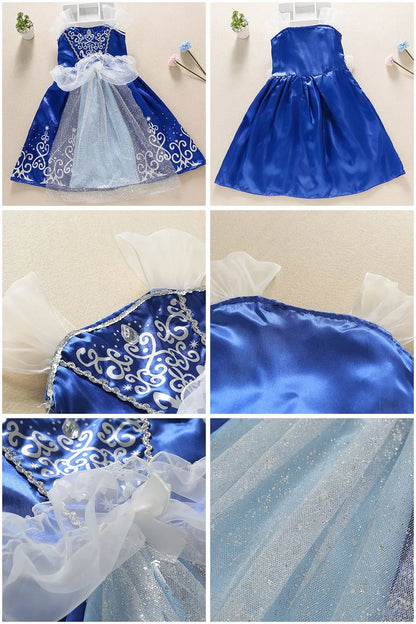 Children Princess Costume Party Fancy Flower Vestido New 2024 Christmas Birthday Carnival Dress Up Rapunzel Belle Disguise Frock