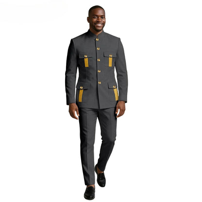 New Men's Suit 2-piece Business Formal Blazer Double-breasted Design Groom Tuxedo for Wedding XS-6XL Outfit