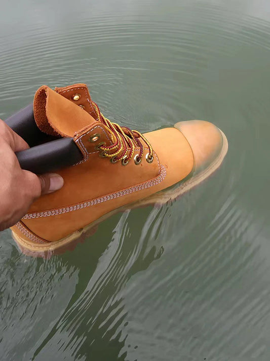 Men Fashion Outdoor Shoes Genuine Leather Yellow Boots 2025 Male Casual Waterproof Boots