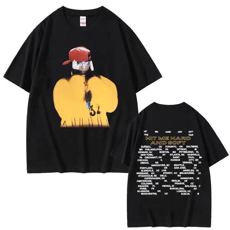 Hit Me Hard and Soft Do You Know To How Bend Same Style Print T-shirts Men Women Fashion Pop Music T Shirts Oversized T-shirt
