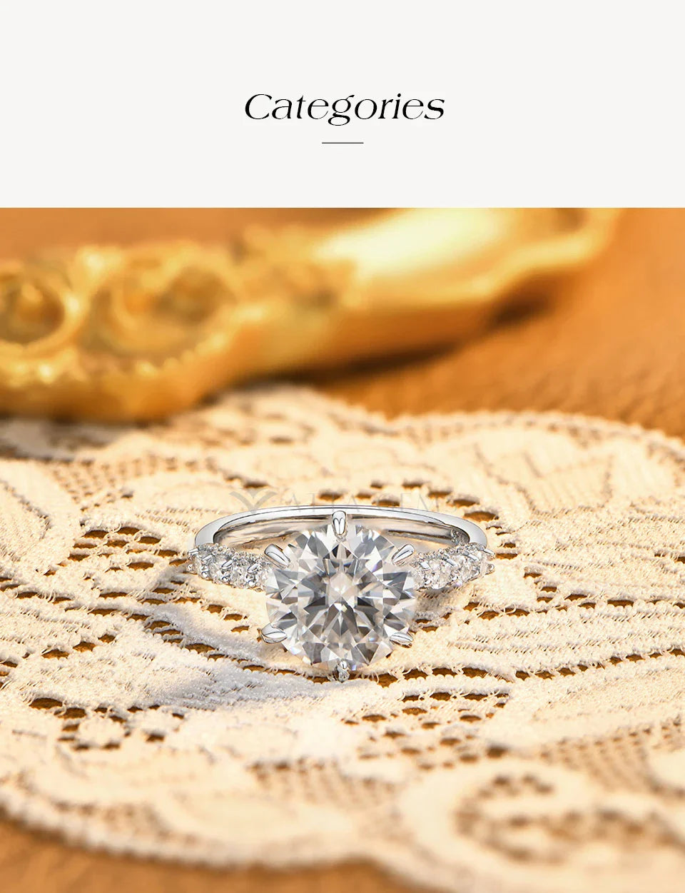 Bagues classiques ATTAGEMS 4 carats en moissanite ronde brillante avec pavé, anneau de fiançailles ou de mariage en argent 925 pour femme, un choix de cadeau de bijoux.