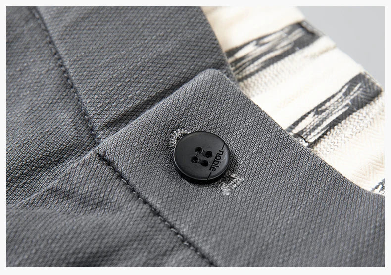 2025 New Men's Casual Pants Spring Summer Thin Business Straight Cotton Stretch Classic Work Trousers Korean Brand Clothing