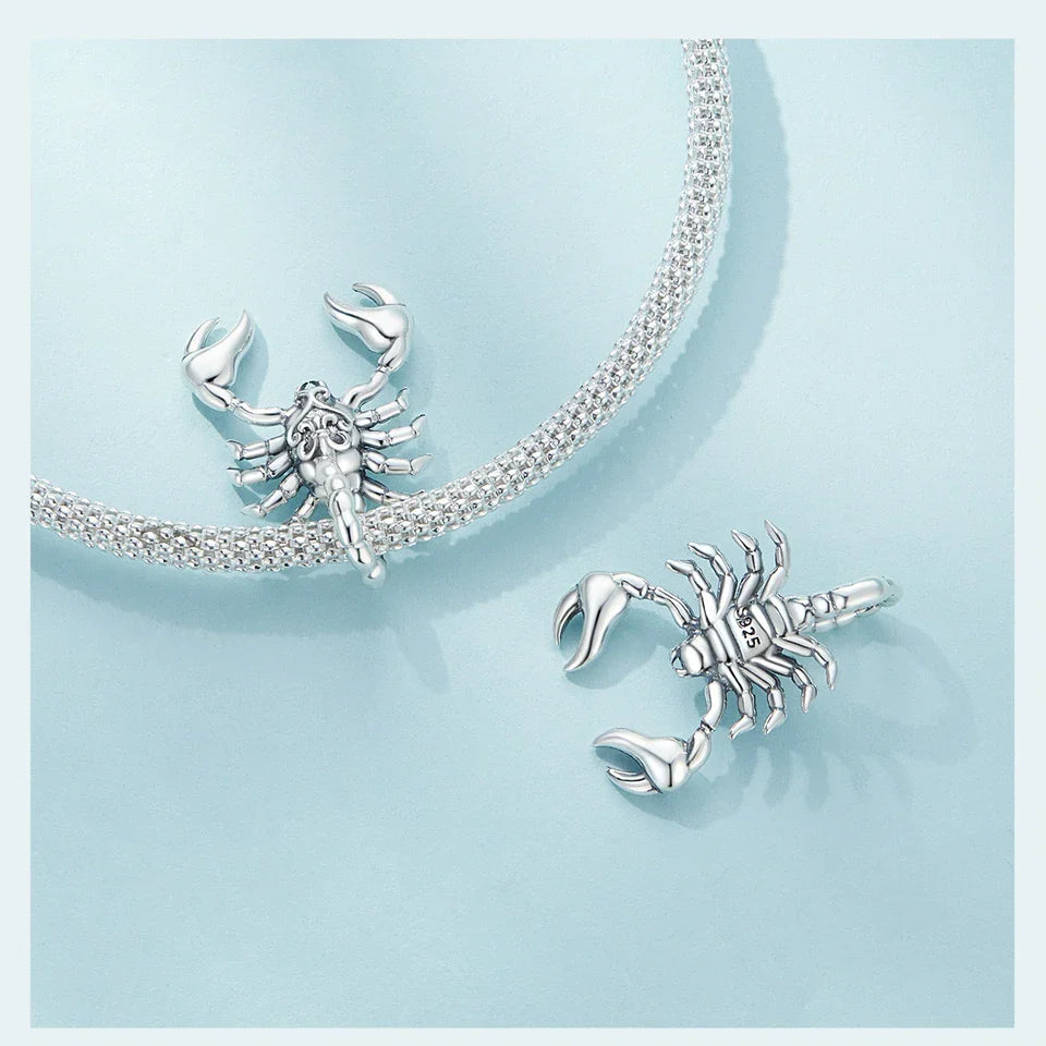 925 Sterling Silver Scorpion Pendant Necklace Platinum Plated Neck Chain for Women Party Fine Jewelry Gift