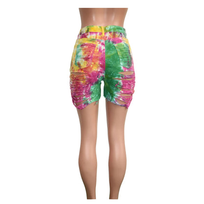 shorts women shorts hole denim high waist sexy print wholesale dropshipping