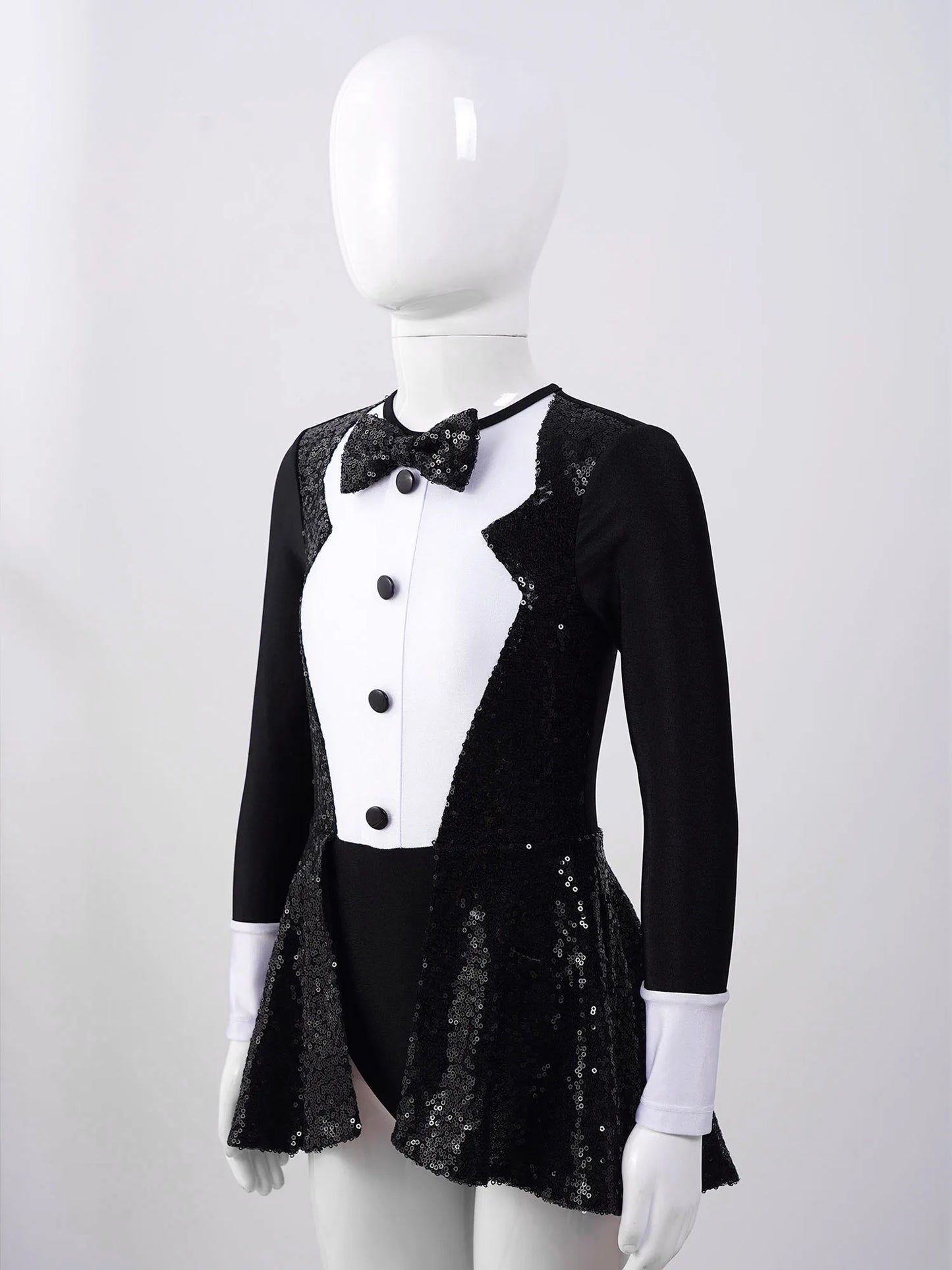 Kids Girls Sequins Ballet Dance Dress Shiny Modern Latin Jazz Dance Stage Performance Leotard Costume Dancewear