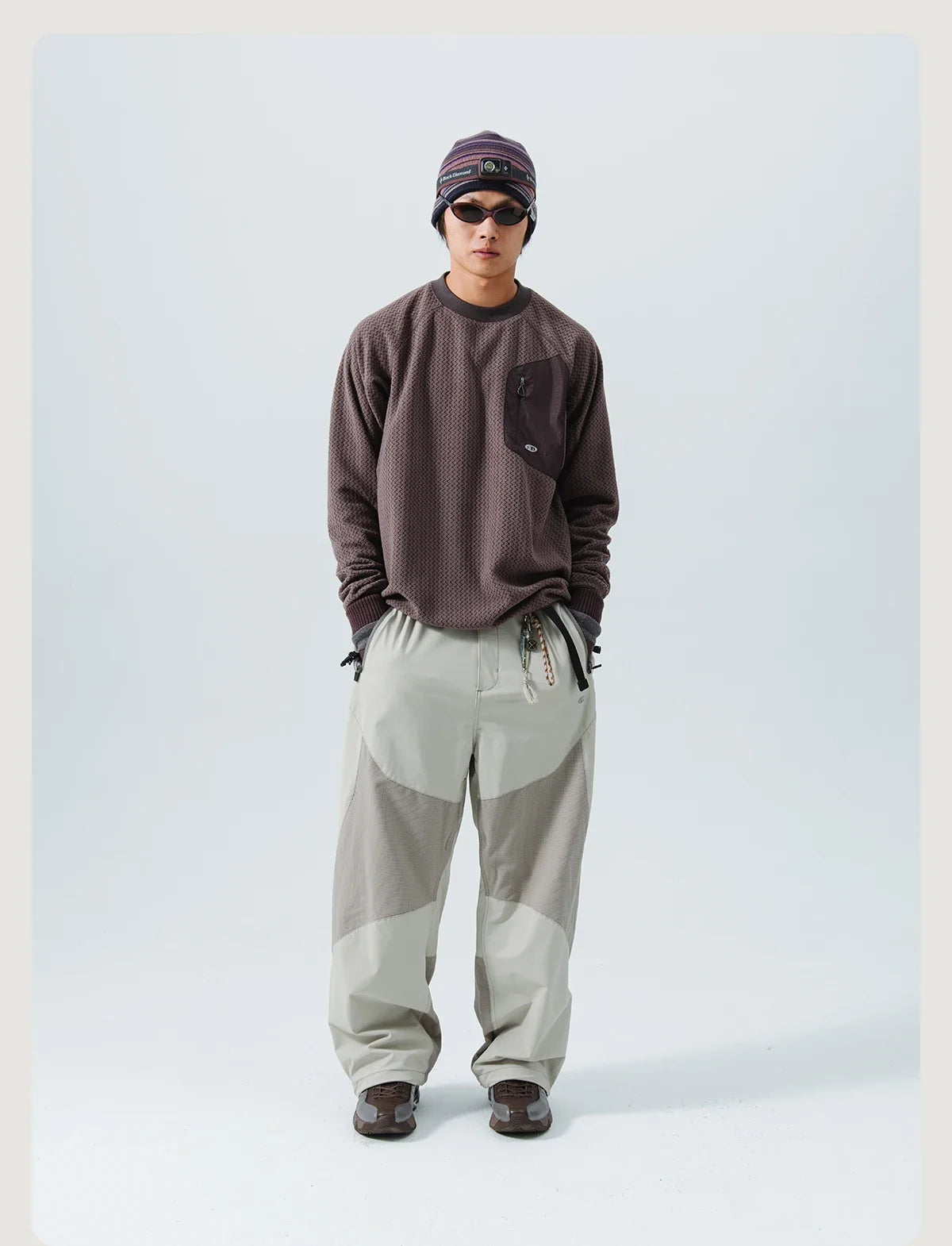 Mountain-Ready Crewneck: Engineered with Ribbed Neck, Reflective Logo, & Secure Chest Pocket for Outdoor Style Unisex