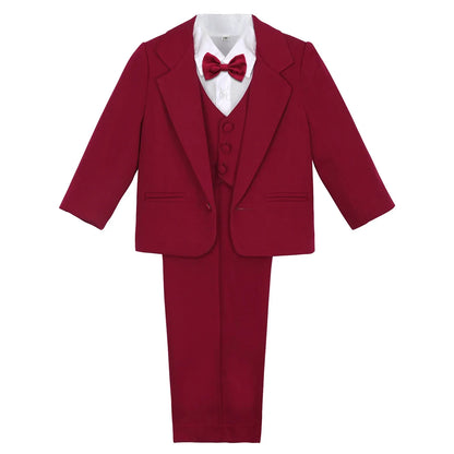 Baby Suit Toddler Tuxedo Infant Boy Tux Formal Wedding Birthday Gentleman Dress Ring Bearer Outfit Black 6 Months to 3 Years