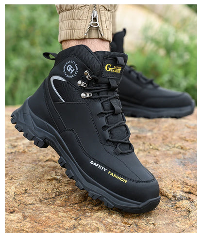 Construction Safety Shoes Men Waterproof Work Boots Anti-smash Steel Toe Shoes Puncture-Proof Indestructible Shoes Safety Shoes