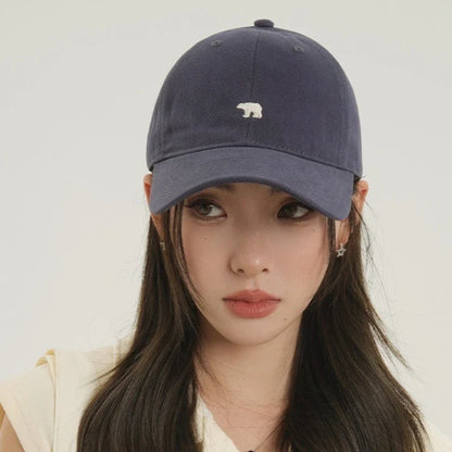 1pc Polar Bear Embroidered Baseball Hat for Men and Women,outdoor leisure Daily Leisure,Outdoor Travel,Sunscreen,Duck Tongue Hat