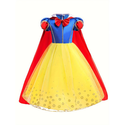 Girls Princess Dress Kids Elsa Anna Snow White Aurora Belle Rapunzel Peach Halloween Costume Children Birthday Party Clothes