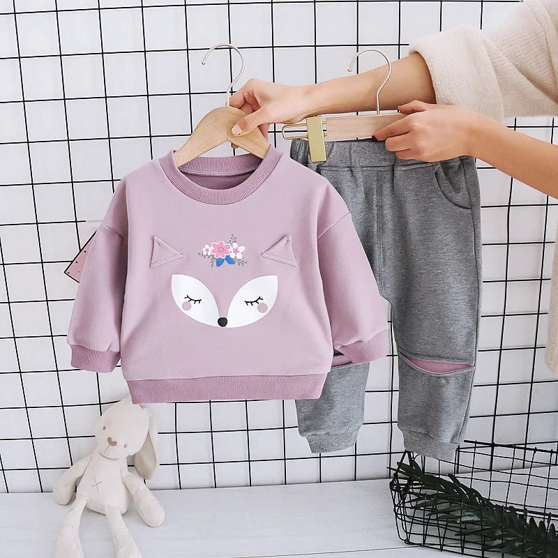 New Spring Autumn Baby Clothes Suit Kids Girls Clothing Children T-Shirt Pants 2Pcs/Set Toddler Casual Costume Infant Tracksuits
