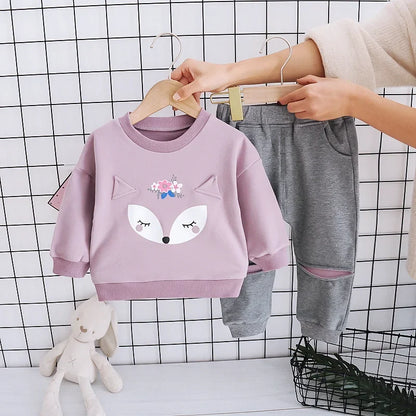 New Spring Autumn Baby Clothes Suit Kids Girls Clothing Children T-Shirt Pants 2Pcs/Set Toddler Casual Costume Infant Tracksuits