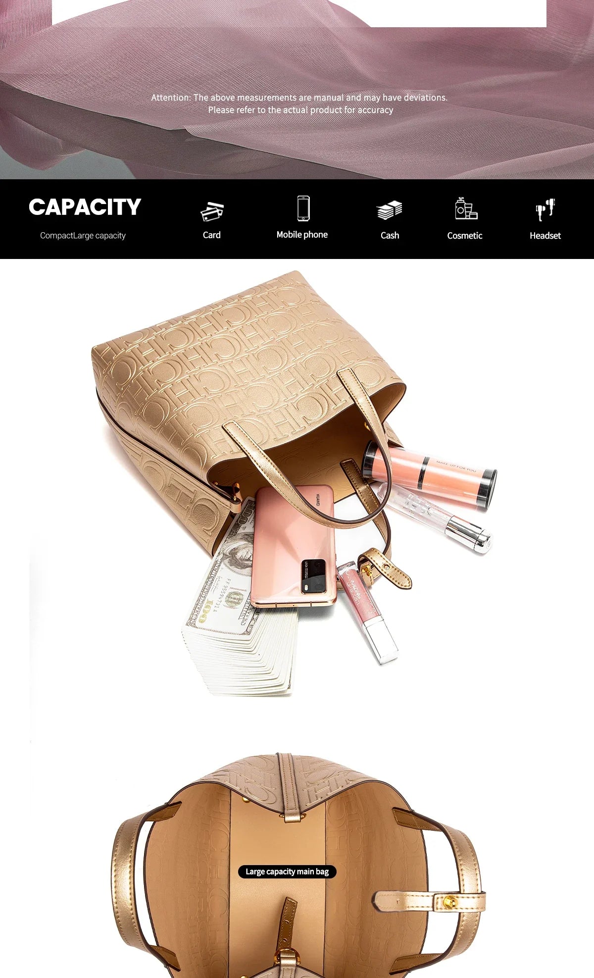Colour Simple Design Fashion Handbag Pure Large Capacity Exquisite Versatile Classic Retro Style Women's