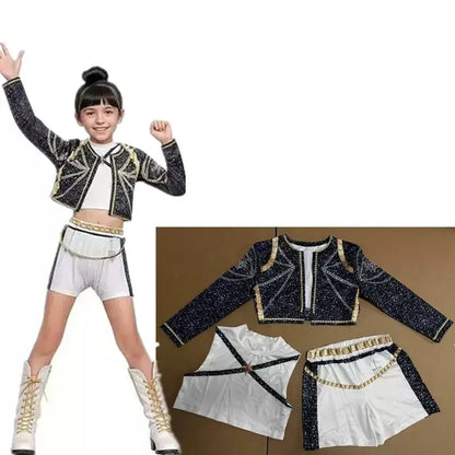 3Pcs Kpop Costume Rumi Singer Dance Dress 3D Print Girls Halloween Christmas Costumes Cosplay Fancy Stage Performance Outfits