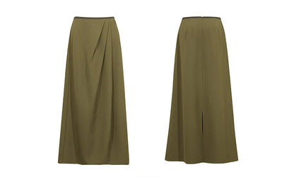Women's Skirt 2026 Summer New Solid Color Wrinkle-Resistant Elegant Office Versatile Long Pleated Skirt For Women 12622145