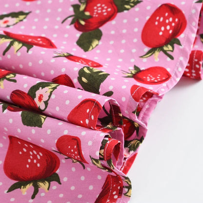 LPATTERN Girls' Vintage Rockabilly Dress Party Retro Polka Dot Floral Pattern A-line Dresses Pleated Skirt Knee-Length for 4-10Y