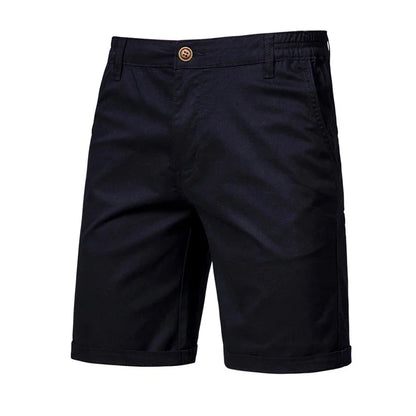 2026 New Summer 100% Cotton Solid Shorts Men High Quality Casual Business Social Elastic Waist Men Shorts 10 Colors Beach Shorts