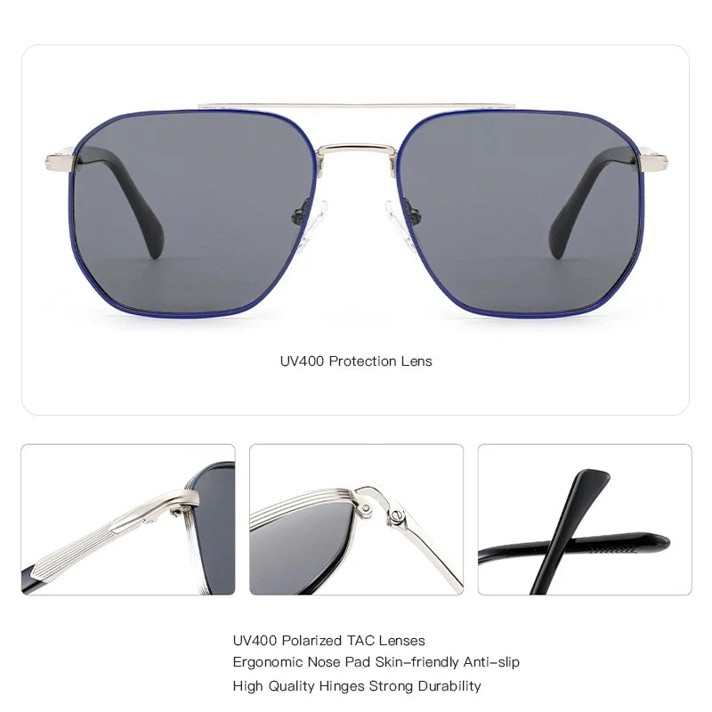 Fashion Myopia Polarized Prescription Sunglasses Men Trend Metal Uv400 Protection Pilot Corrective Sun Glasses RTM-2102