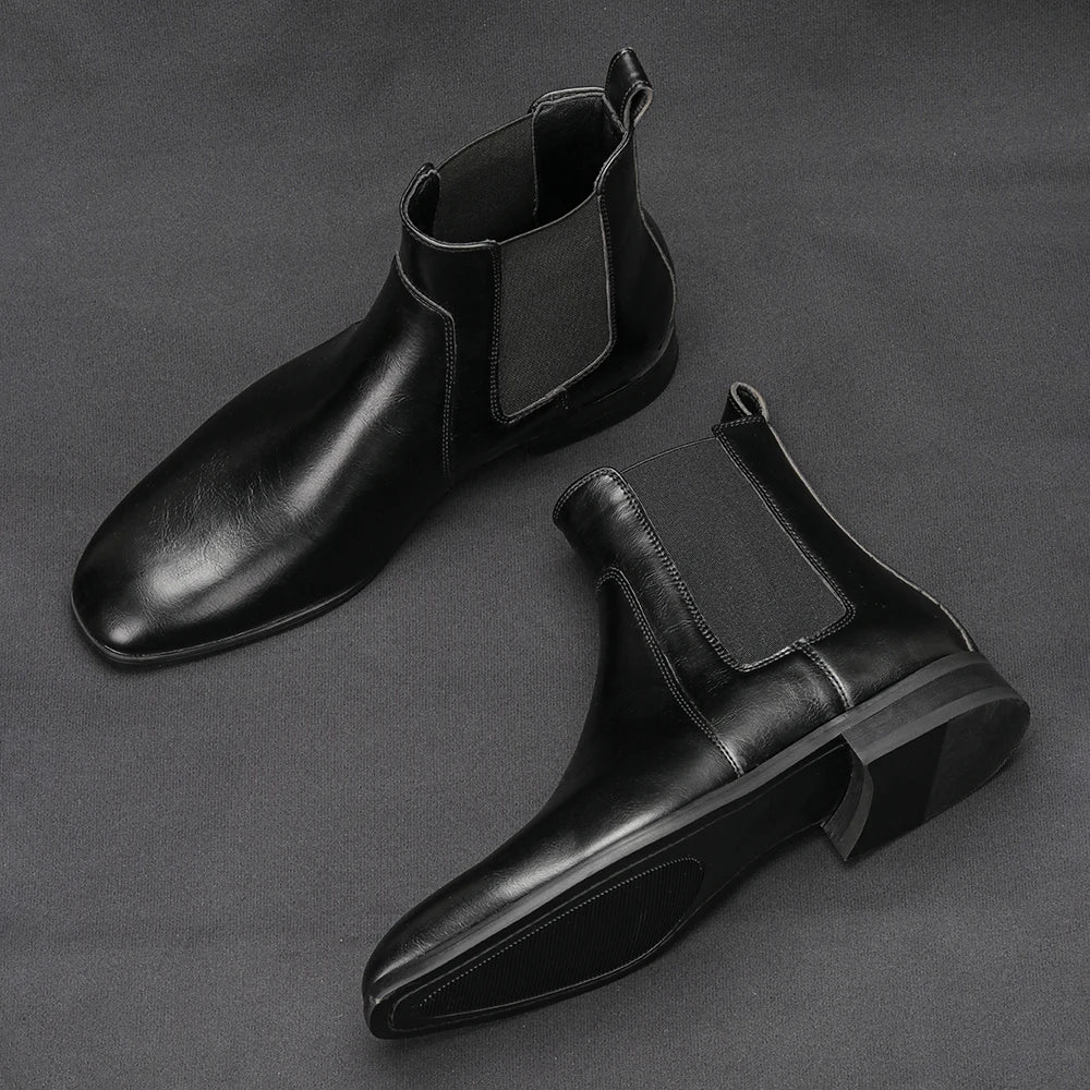 40~46 Chelsea Boots Men 2024 Brand Comfortable Fashion Leather Men Boots #KD431