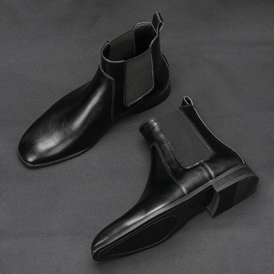 40~46 Chelsea Boots Men 2024 Brand Comfortable Fashion Leather Men Boots #KD431